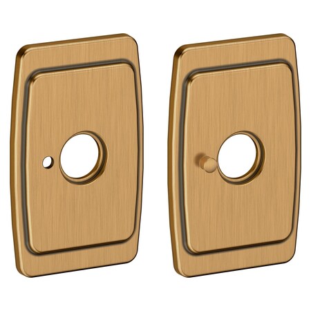 Baldwin Privacy Rosettes Satin Brass with Brown R046.060.PV